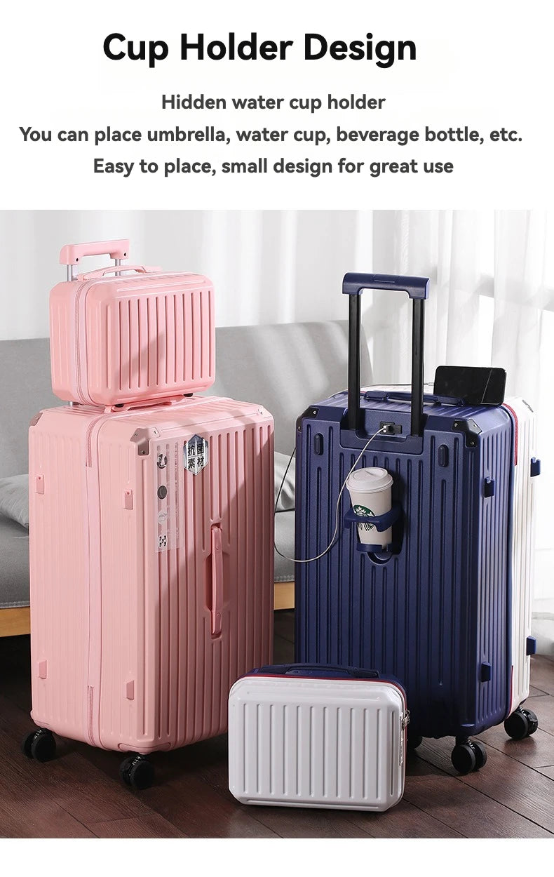 PC and ABS suitcase with USB charging