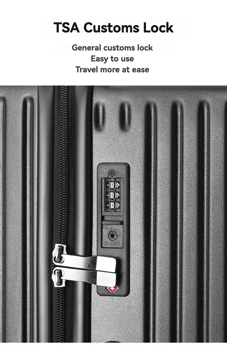 PC and ABS suitcase with USB charging