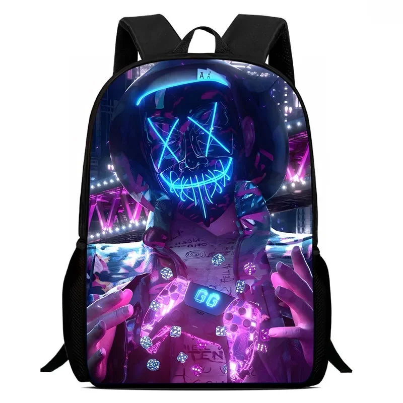 Sac à dos d'école, consoles de jeux de dessins animés