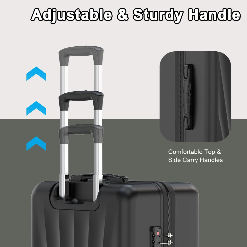 Ensemble de bagages de voyage ABS avec poignée télescopique, 5 pièces