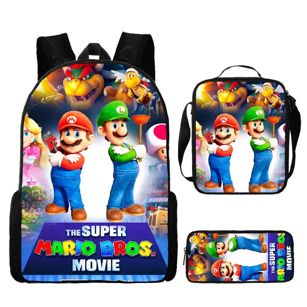 Ensemble de cartable 3D Super Mario Brothers pour garçons et filles