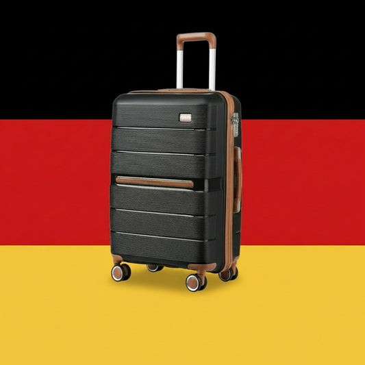 Coque rigide British Traveler avec 8 roues tournantes et serrure TSA