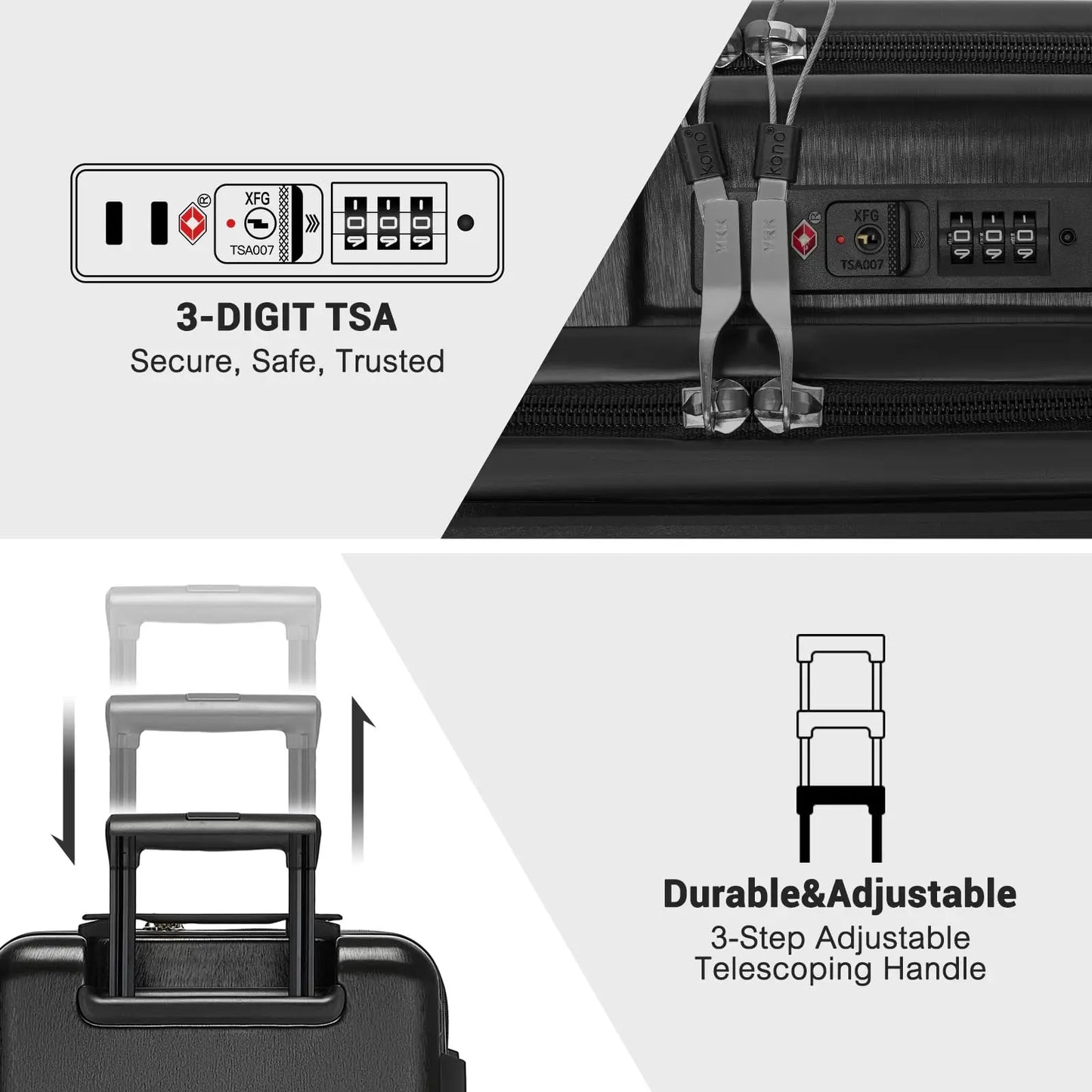 Coffret à bagages à main, 20 pouces-étui rigide ABS