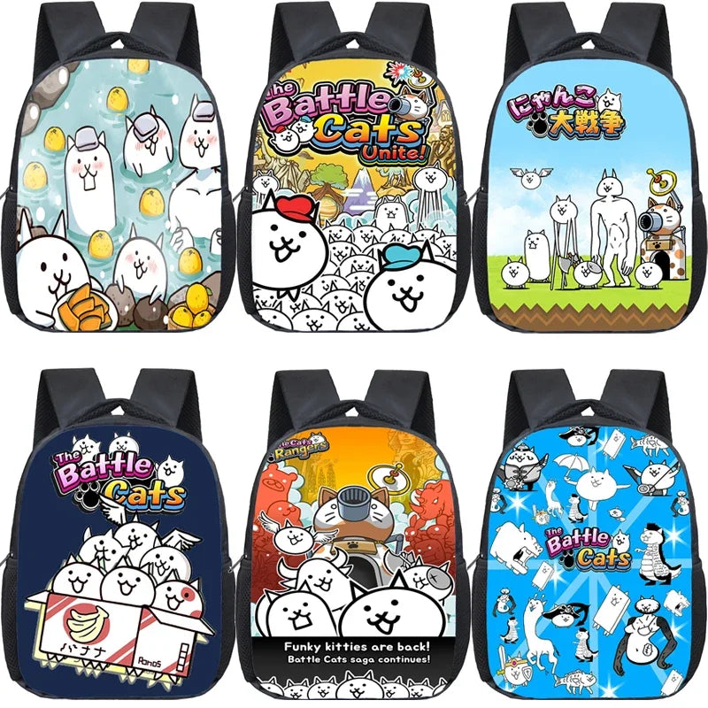 Sac à dos de dessin animé The Battle Cats pour enfants, petit sac d'école, sac à dos pour enfants, garçons et filles, cadeau de retour à l'école, Mochila