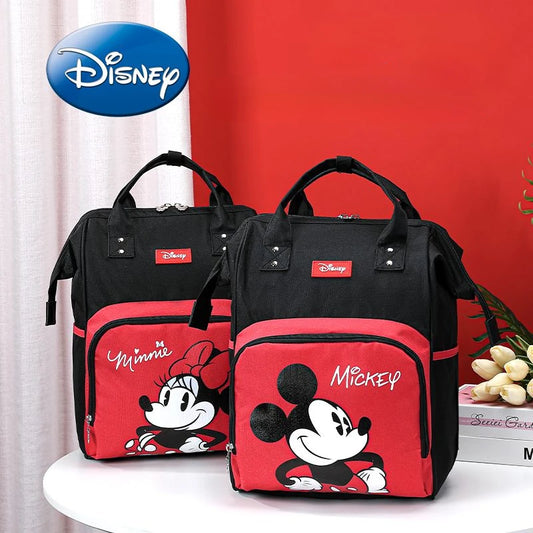 Disney-Sac à langer original de Minnie pour bébé, sac à dos de grande capacité, sac de dessin animé étanche, marque de luxe, nouveau