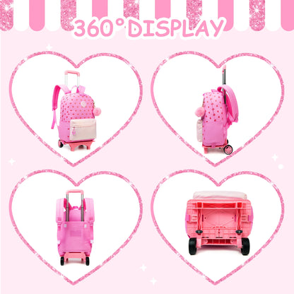 School backpack with wheels, 3 pieces