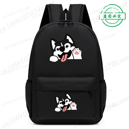 Sac à dos pour enfants avec dessin animé de chien Husky sibérien mignon