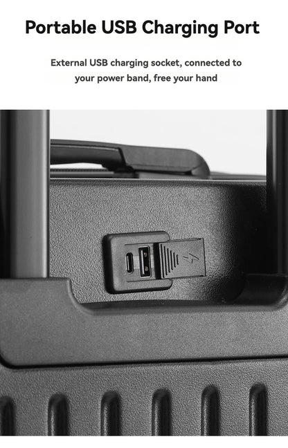 PC and ABS suitcase with USB charging