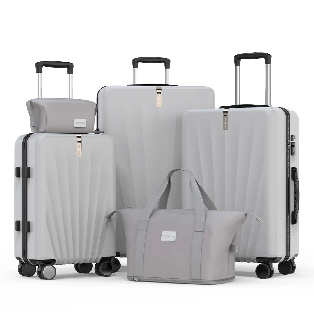 Ensemble de bagages de voyage ABS avec poignée télescopique, 5 pièces