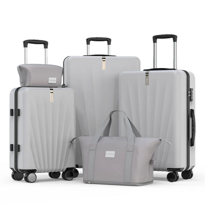 Ensemble de bagages de voyage ABS avec poignée télescopique, 5 pièces