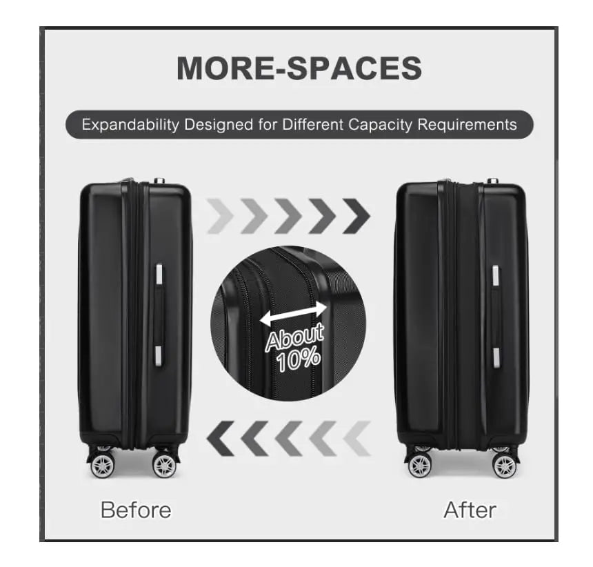 Lightweight expandable hard-shell suitcase with TSA lock