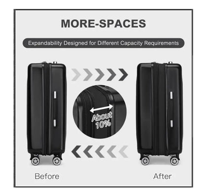 Lightweight expandable hard-shell suitcase with TSA lock