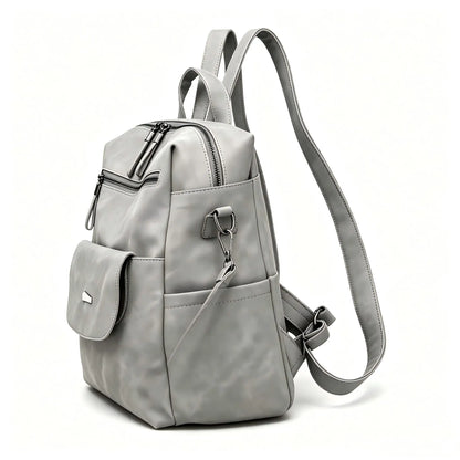 Sac à dos vintage en cuir souple, grande capacité