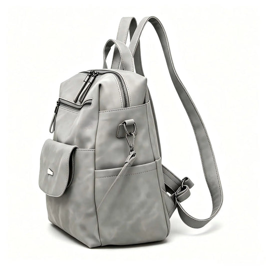Sac à dos vintage en cuir souple, grande capacité