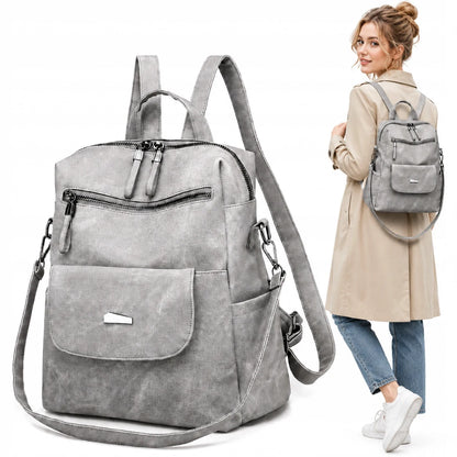 Sac à dos vintage en cuir souple, grande capacité