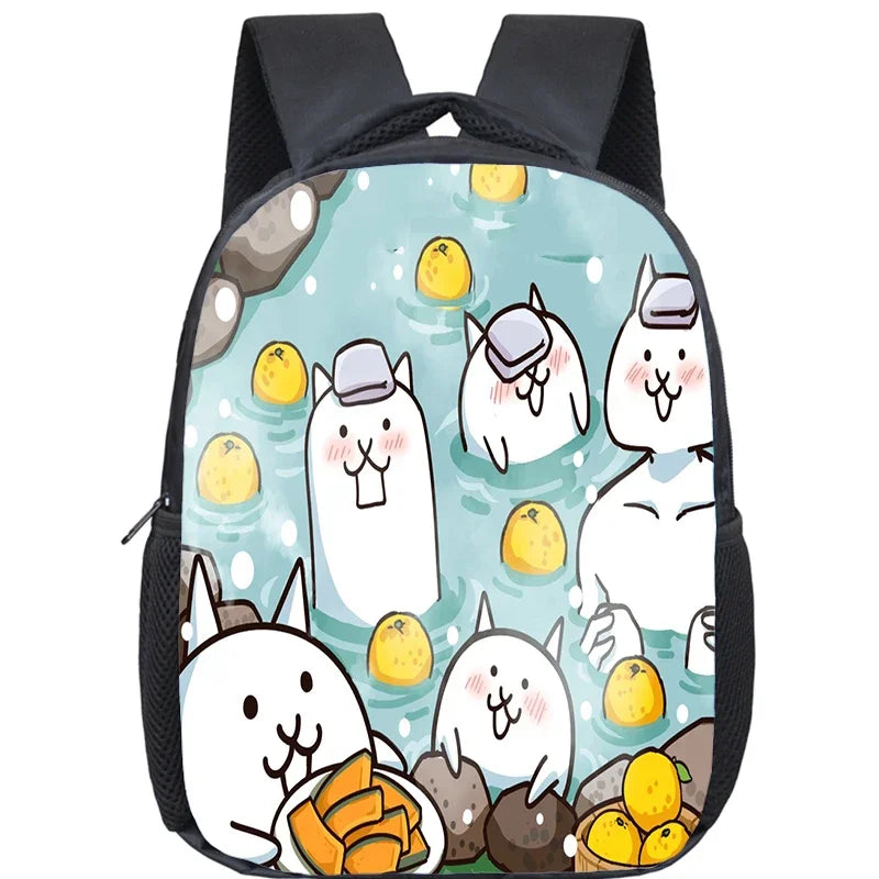 Sac à dos de dessin animé The Battle Cats pour enfants, petit sac d'école, sac à dos pour enfants, garçons et filles, cadeau de retour à l'école, Mochila