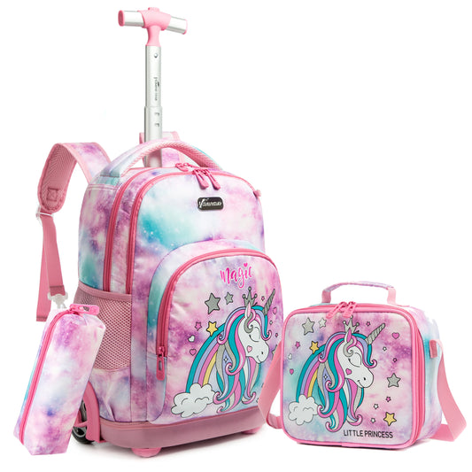 Cartable à roulettes licorne