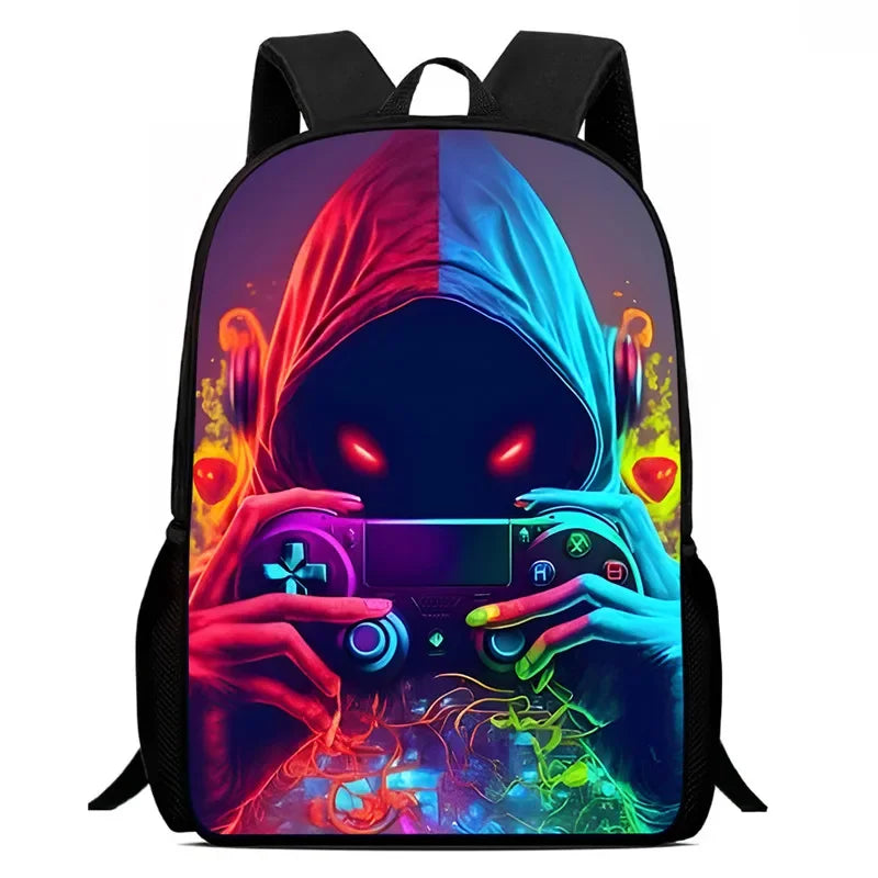 Sac à dos d'école, consoles de jeux de dessins animés