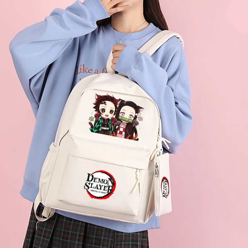 Anime Demon Slayer Backpack with Lunch Bag for Boys and Girls