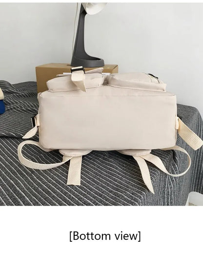 Sac à Dos Multi-Poches Universel en Nylon pour Homme et Femme, Grande Capacité, Loisirs, Cartable Simple, Insertion d'Ordinateur