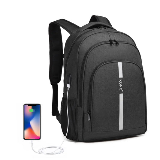Sac à dos pour ordinateur portable pour les affaires et les voyages, port de charge USB, léger et grand, idéal pour le travail et l'université