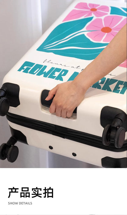 Artistic rolling suitcase