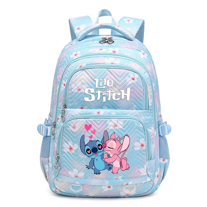 bleu Sac à Dos Étanche Disney CAN o Stitch pour Femme, Cartable de Voyage pour Adolescentes