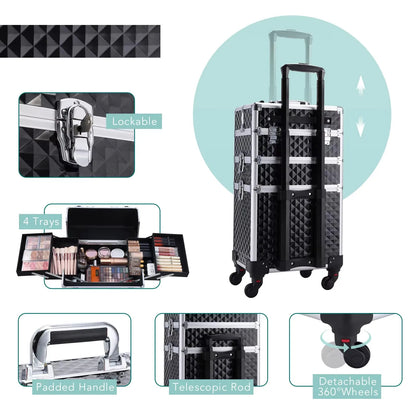 Trousse de maquillage roulante 3 en 1