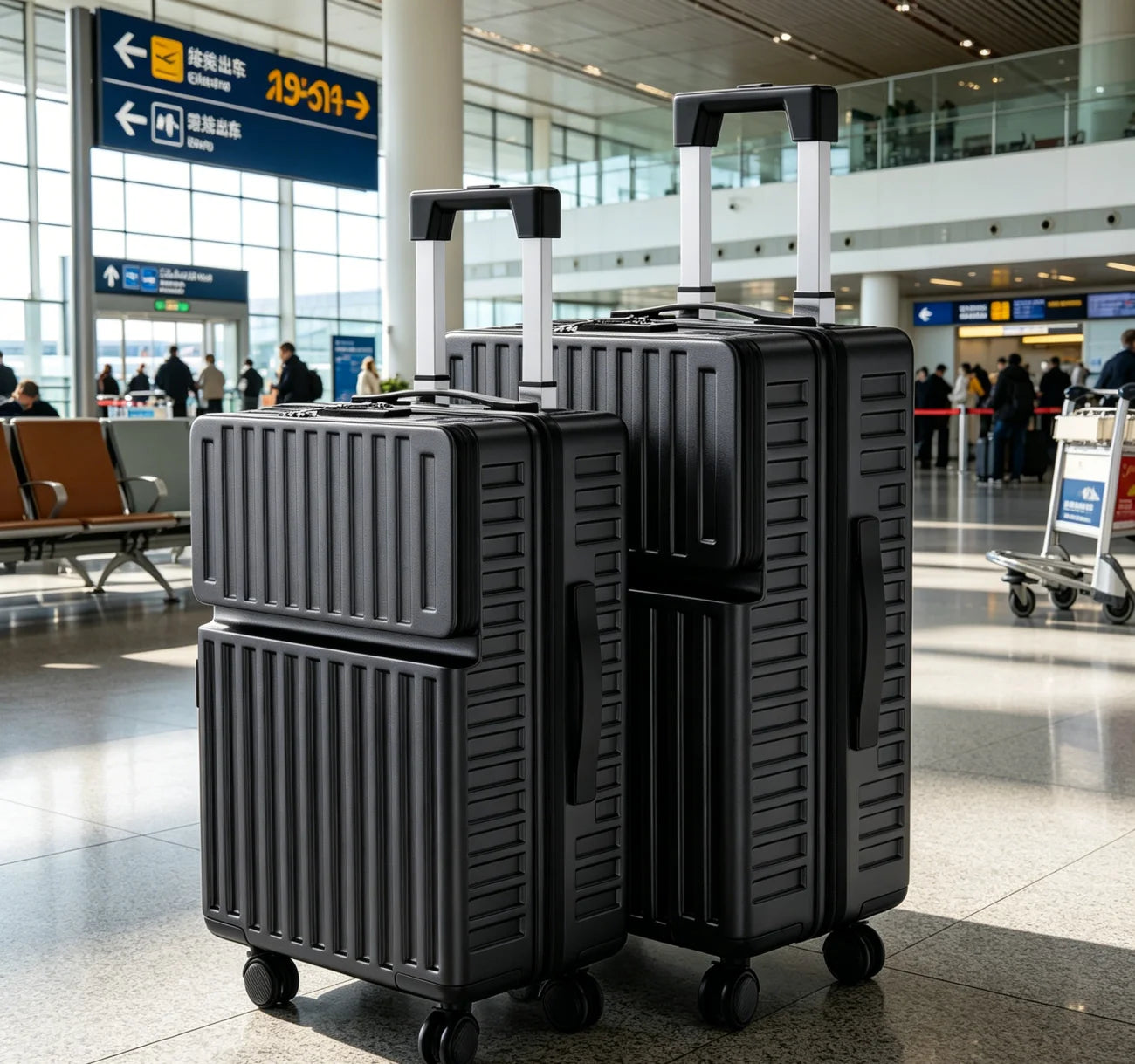Ensemble de 2 valises avec ouverture frontale