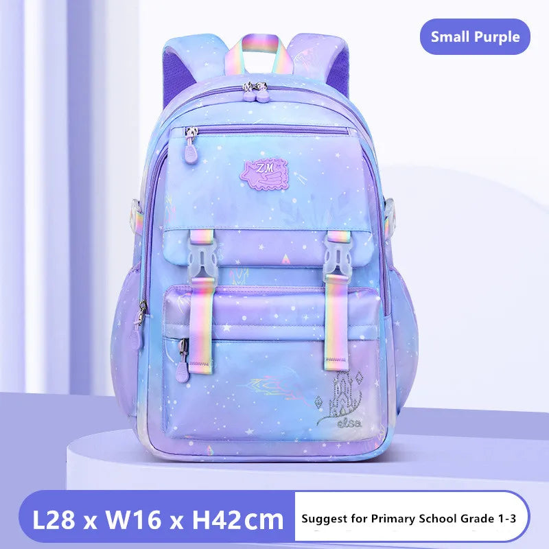 Sacs d'école imperméables pour enfants, cartable violet et rose pour filles, SR, grande capacité, étudiant du primaire