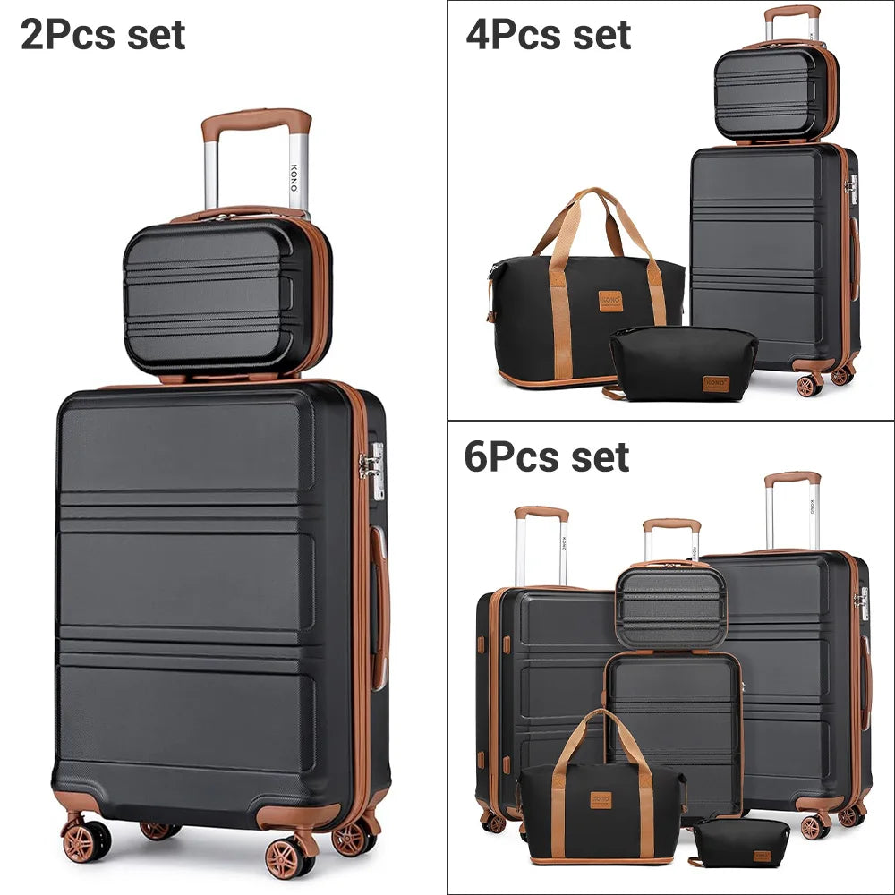 Valise trolley ABS (2/4/6 pièces) – Coque rigide légère