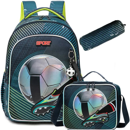 Ensemble de 3 sacs à dos d'école avec sac à déjeuner et étui à stylos