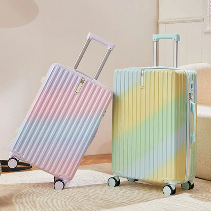 Valise à roulettes multifonctionnelle avec roues muettes, bagage de couleur dégradée, déesse de la mode, 20 a 28 pouces, nouveau