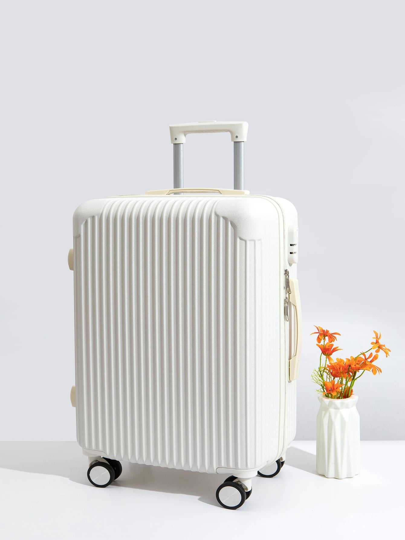 Valise à roulettes universelle pour étudiants, tirette, boîte à mot de passe masculin, petite boîte-cadeau, grande capacité, mode , blanche