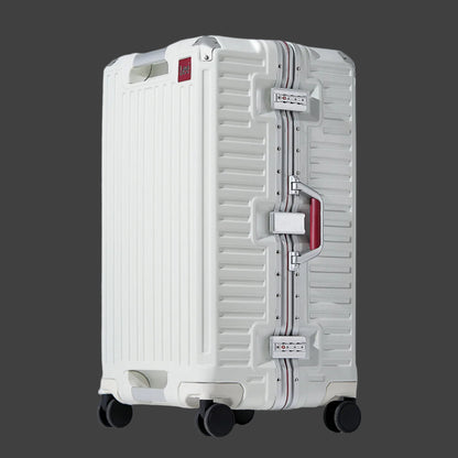 Valise à poignée large valise de voyage hommes 20 24 26 bagage à main femmes PC cadre en aluminium boîtier de chariot, blanche