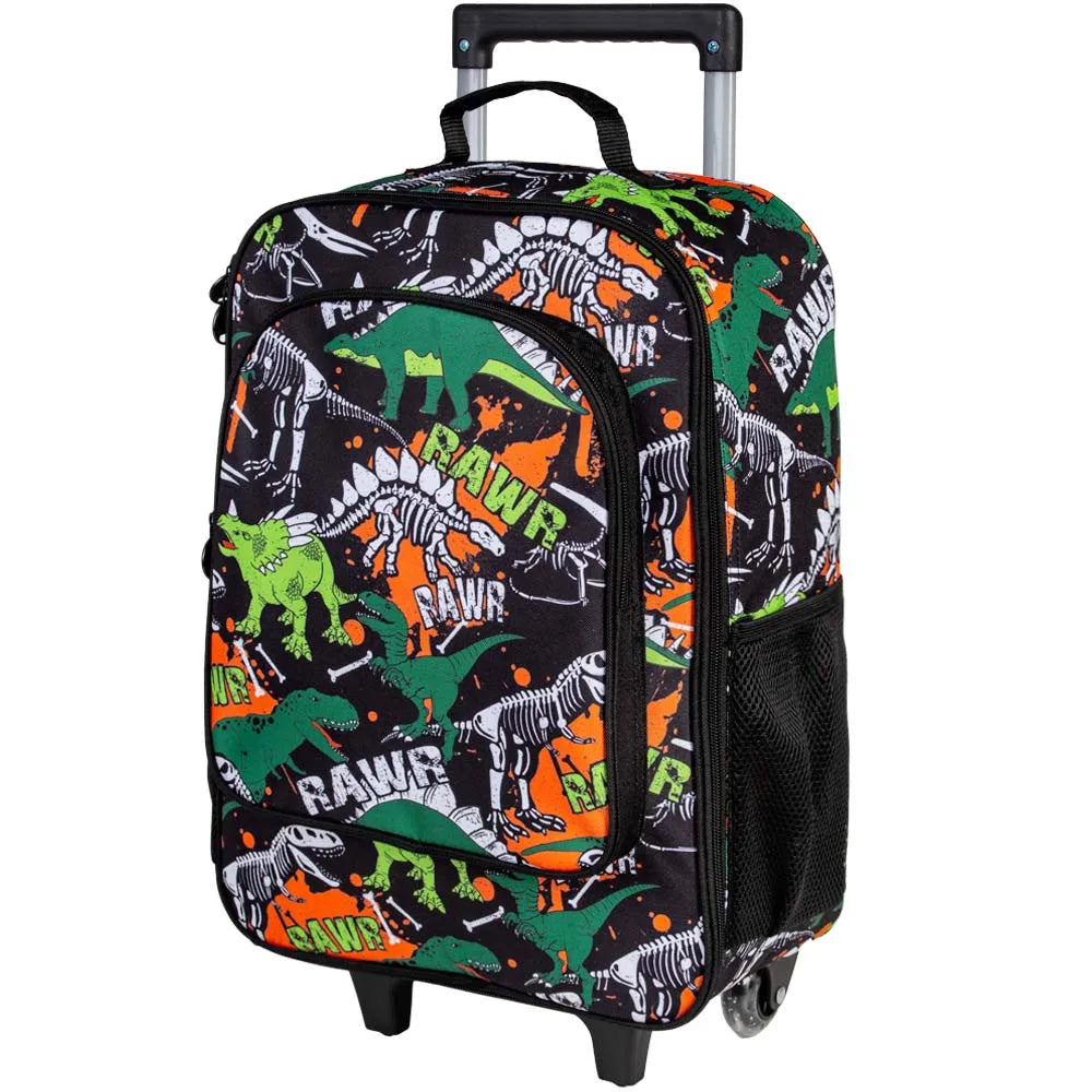 Valise pour enfants garçons, valise mignonne à roulettes dinosaure pour enfants tout-petits