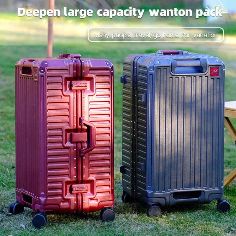 Valise à poignée large valise de voyage hommes 20 24 26 bagage à main femmes PC cadre en aluminium boîtier de chariot