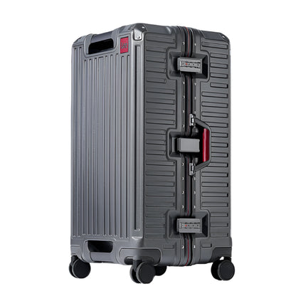Valise à poignée large valise de voyage hommes 20 24 26 bagage à main femmes PC cadre en aluminium boîtier de chariot, grise
