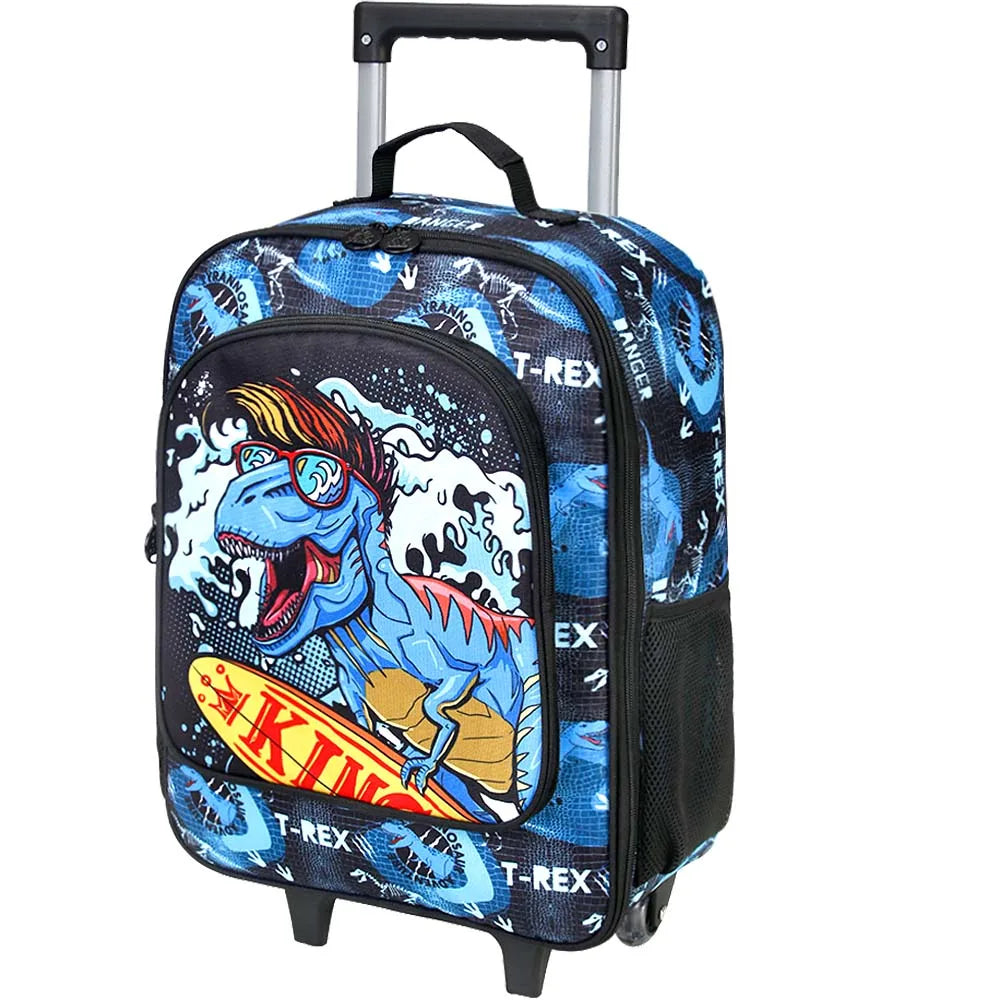 Valise pour enfants garçons, valise mignonne à roulettes dinosaure pour enfants tout-petits