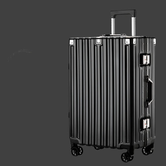 Valise à roulettes anti-collision, bagage de grande capacité, cadre en aluminium renforcé, boîte à mot de passe, valise décontractée, roue silencieuse, 20 po, 22 po, 24 po, 26 po