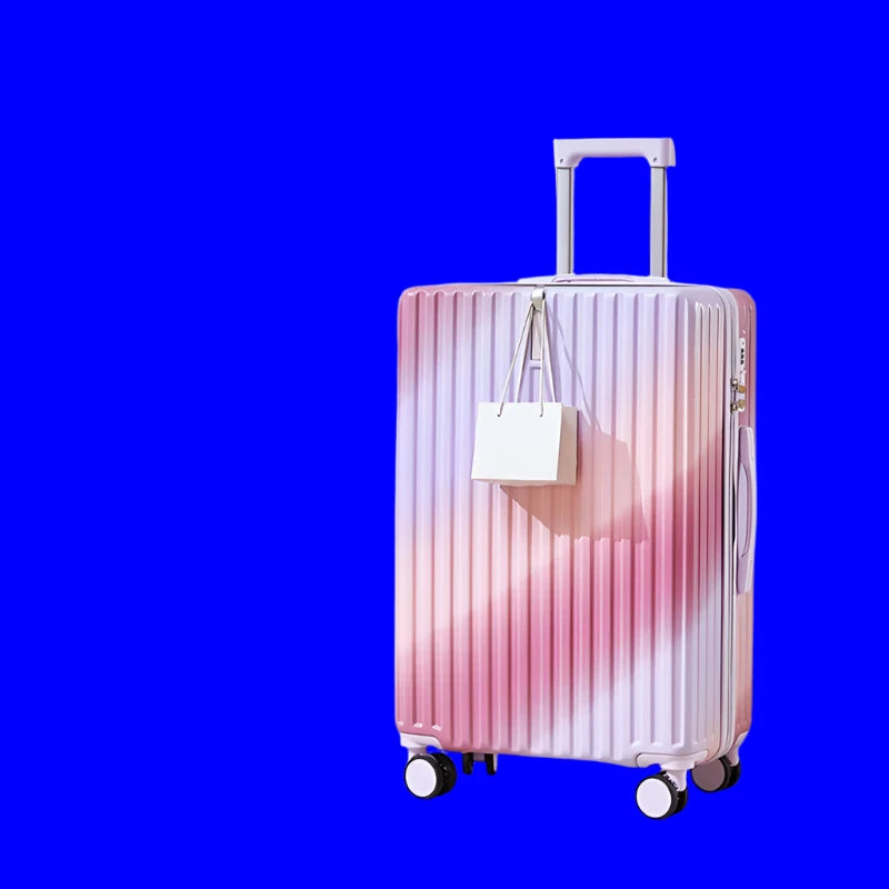 Valise à roulettes multifonctionnelle avec roues muettes, bagage de couleur dégradée, déesse de la mode, 20 a 28 pouces, nouveau