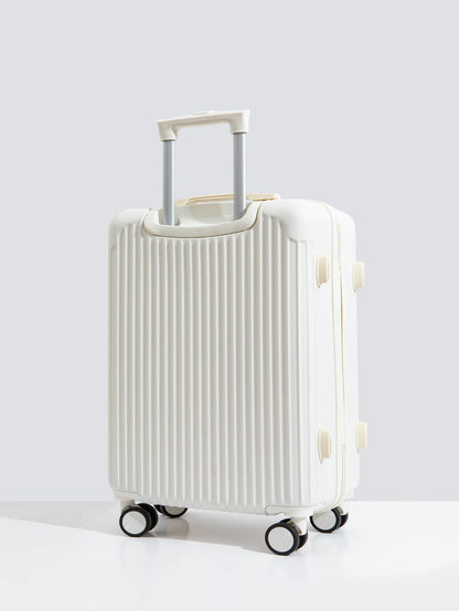 Valise à roulettes universelle pour étudiants, tirette, boîte à mot de passe masculin, petite boîte-cadeau, grande capacité, mode , blanche
