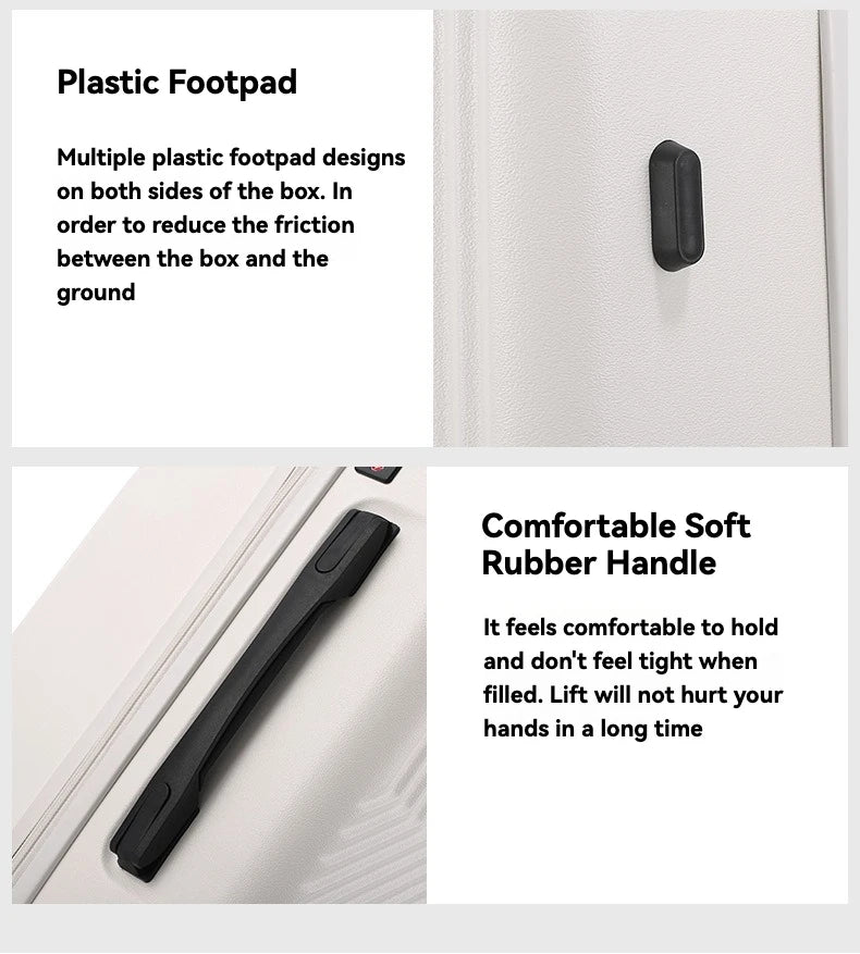 bagages durables pour hommes, valise avant ouverte, serrure TSA, roue tournante silencieuse USB, chargement, voyage à main, nouveau, 2024, 20, 22, 24/26 pouces