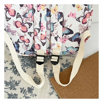 Mode papillon modèle coréen femmes sac à dos étudiant sac à dos pour l'école livre stockage et organisateur de voyage