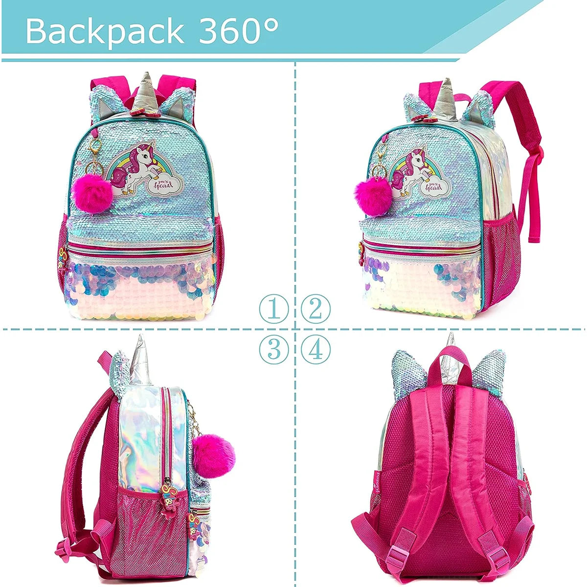 sac à dos pour filles sac de maternelle paillettes maternelle école primaire sac à dos fille sac d'école