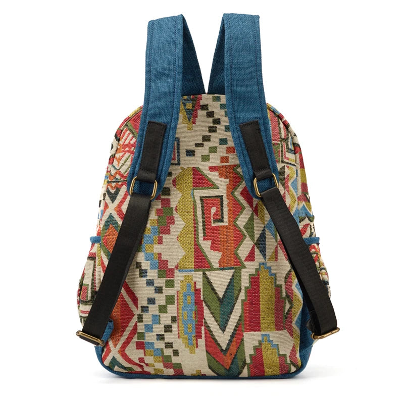 sac à dos en tissu de grande capacité pour femmes, sac d'école de Style bohème, sac de jour de qualité, sac d'école pour filles, bourse Durable, bretelles