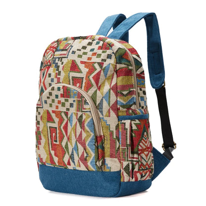 sac à dos en tissu de grande capacité pour femmes, sac d'école de Style bohème, sac de jour de qualité, sac d'école pour filles, bourse Durable, laterale