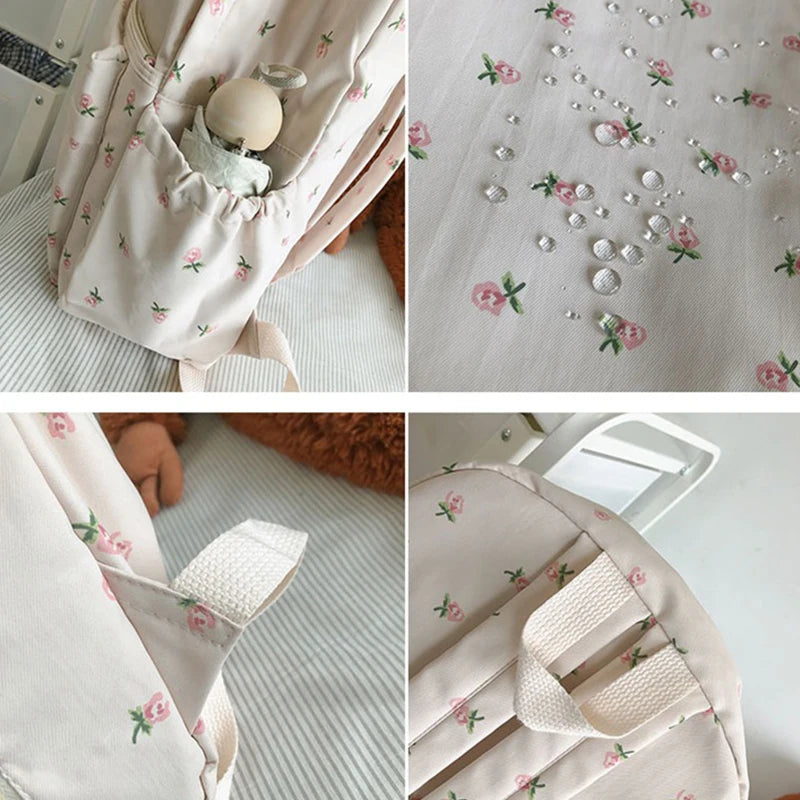 sac à dos à fleurs pour femmes sac à dos en Nylon imperméable adolescent grande capacité étudiant sac d'école sac de voyage