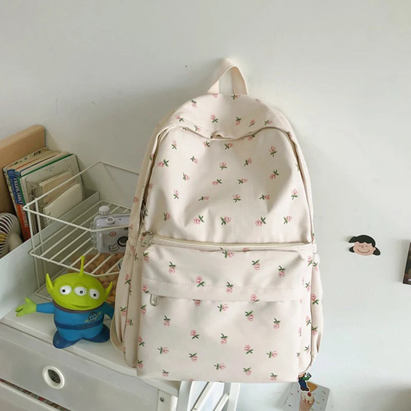 sac à dos à fleurs pour femmes sac à dos en Nylon imperméable adolescent grande capacité étudiant sac d'école sac de voyage