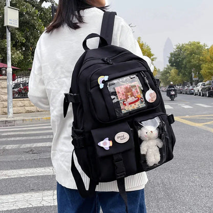 Sac à dos esthétique japonais pour filles, sacs d'école mignons pour étudiants, adolescentes, poches, sac à dos pour ordinateur portable Kawaii pour femmes, Harajuku Mochila
